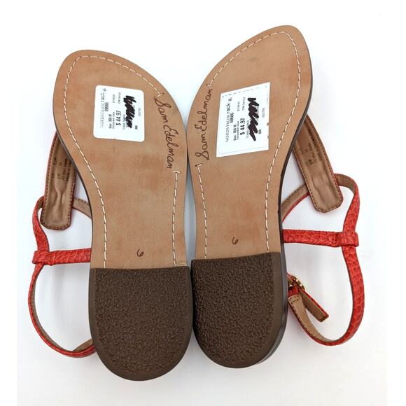 Sam Edelman Gigi Ankle T-Strap Gladiator Flat Sandal Women's Red Size US6 EU36 - Picture 5 of 6